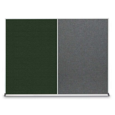 United Visual Products Triple Door Radius Plus Corkboard, 72" x UV8005PLUS-BLACK-FORBO